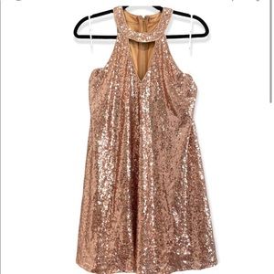 Lulus Rose Gold Sequin Dress